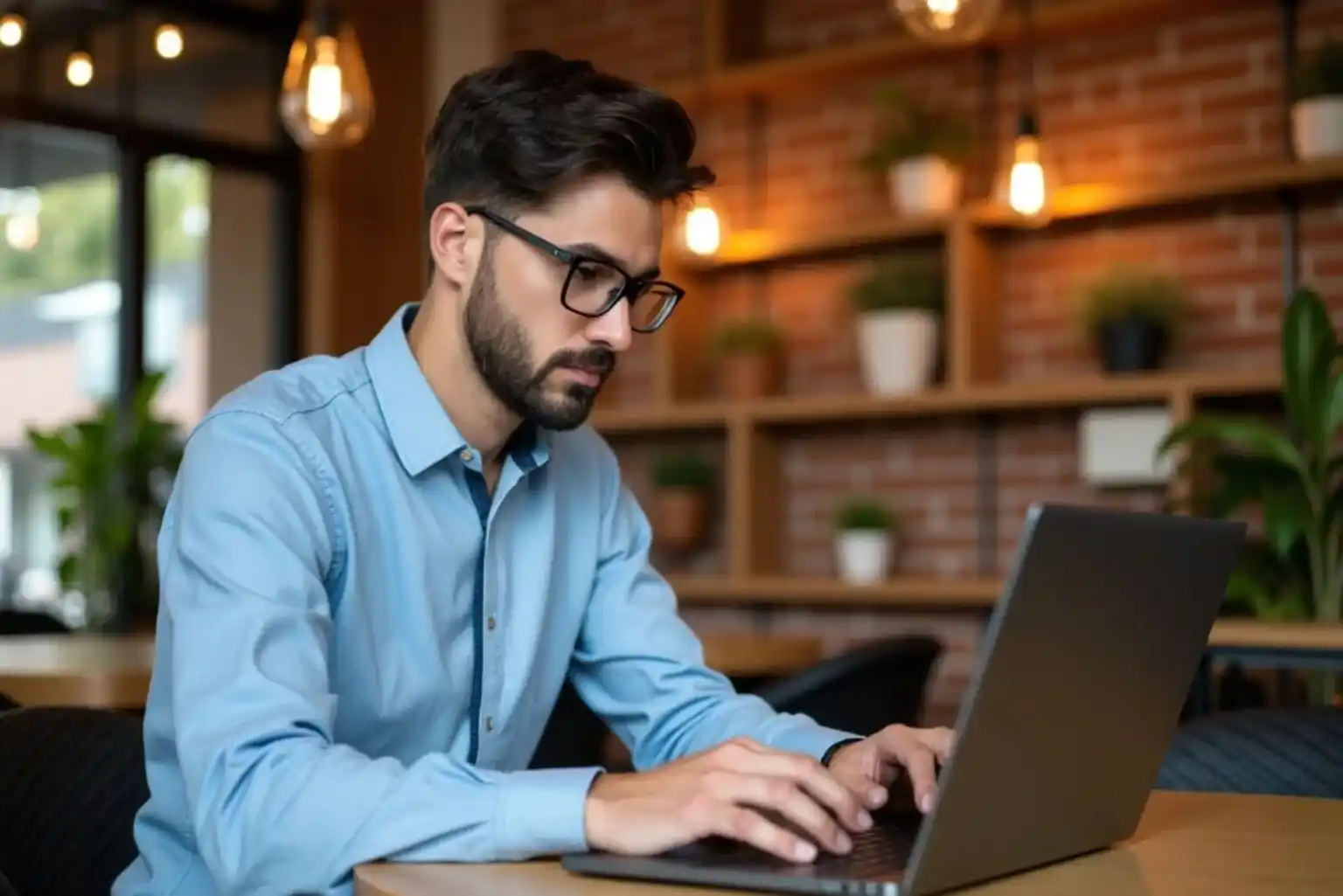 Man working on a laptop